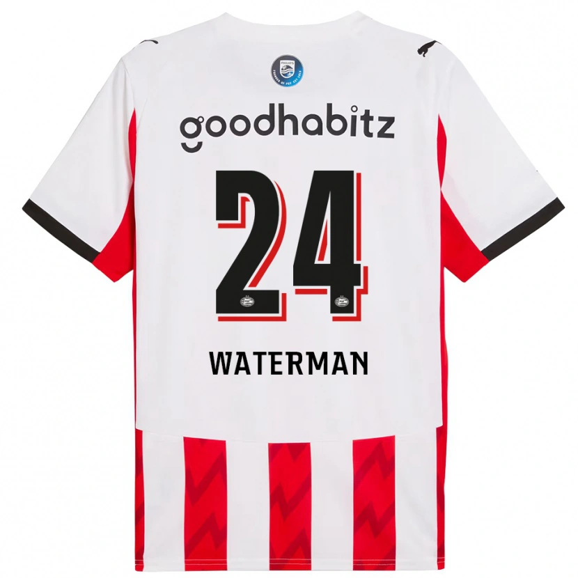 Danxen Mænd Boy Waterman #24 Rød Hvid Hjemmebane Spillertrøjer 2025/26 Trøje T-Shirt