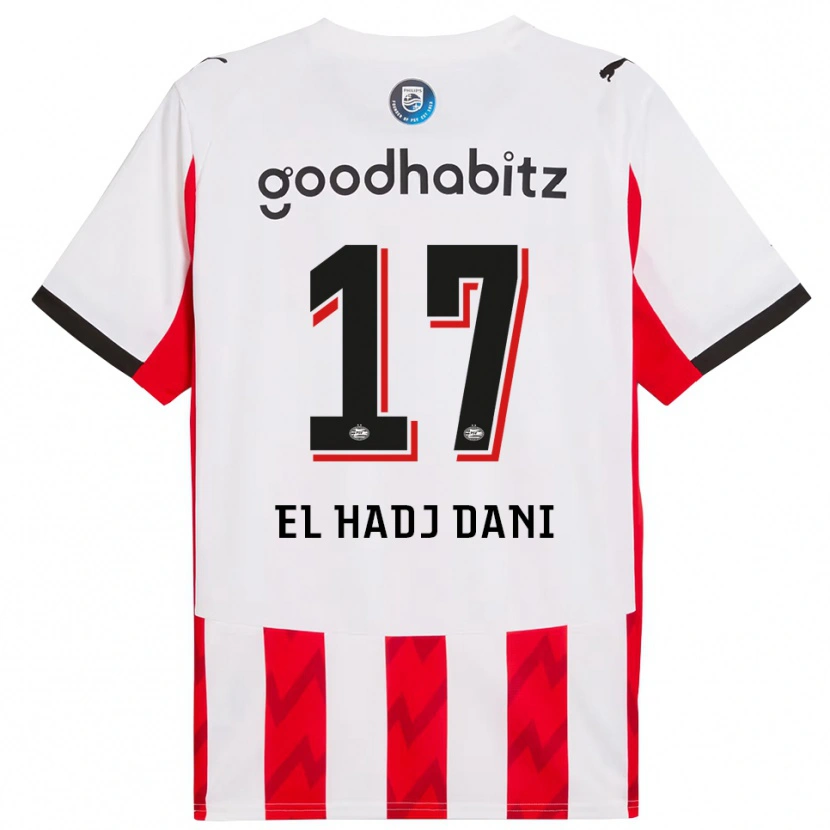 Danxen Mænd Soudais El Hadj Dani #17 Rød Hvid Hjemmebane Spillertrøjer 2025/26 Trøje T-Shirt