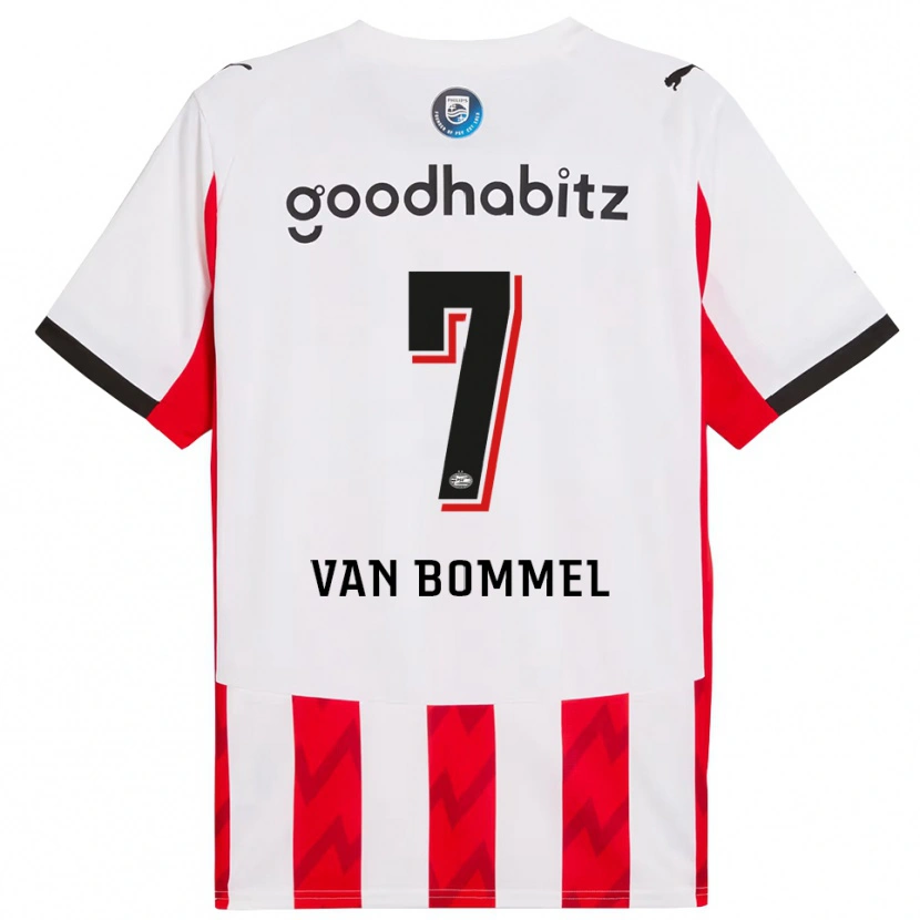 Danxen Mænd Ruben Van Bommel #7 Rød Hvid Hjemmebane Spillertrøjer 2025/26 Trøje T-Shirt