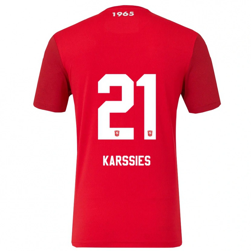 Danxen Mænd Sam Karssies #21 Rød Hvid Hjemmebane Spillertrøjer 2025/26 Trøje T-Shirt