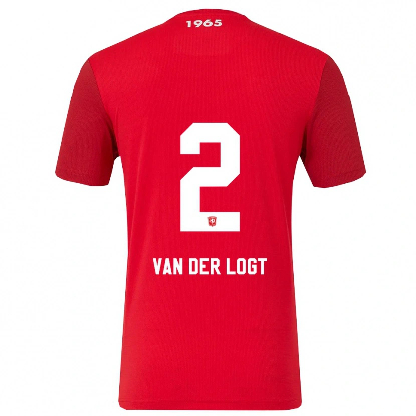 Danxen Mænd Jim Van Der Logt #2 Rød Hvid Hjemmebane Spillertrøjer 2025/26 Trøje T-Shirt