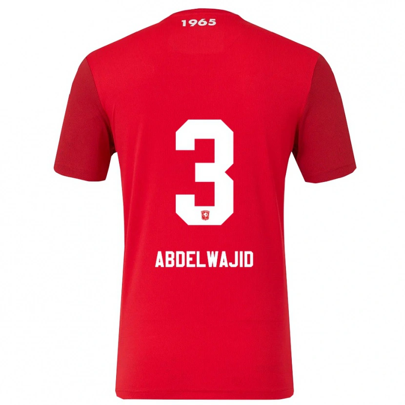 Danxen Mænd Naoufal Abdelwajid #3 Rød Hvid Hjemmebane Spillertrøjer 2025/26 Trøje T-Shirt