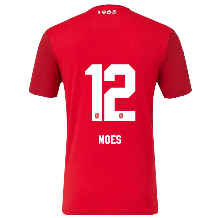 Danxen Mænd Lucas Moes #12 Rød Hvid Hjemmebane Spillertrøjer 2025/26 Trøje T-Shirt