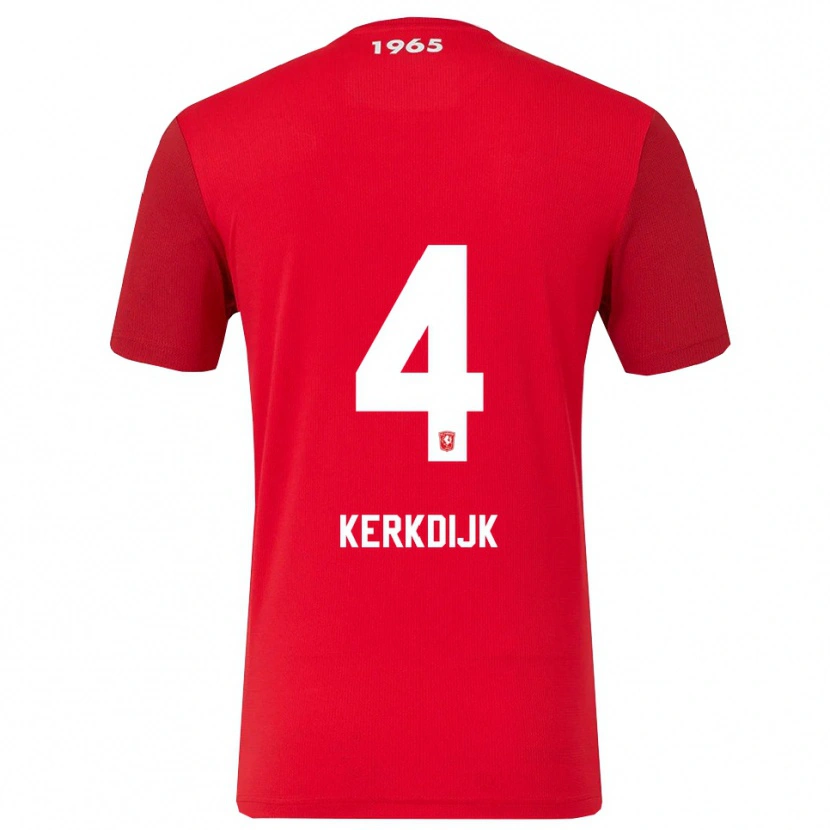 Danxen Mænd Jesper Kerkdijk #4 Rød Hvid Hjemmebane Spillertrøjer 2025/26 Trøje T-Shirt
