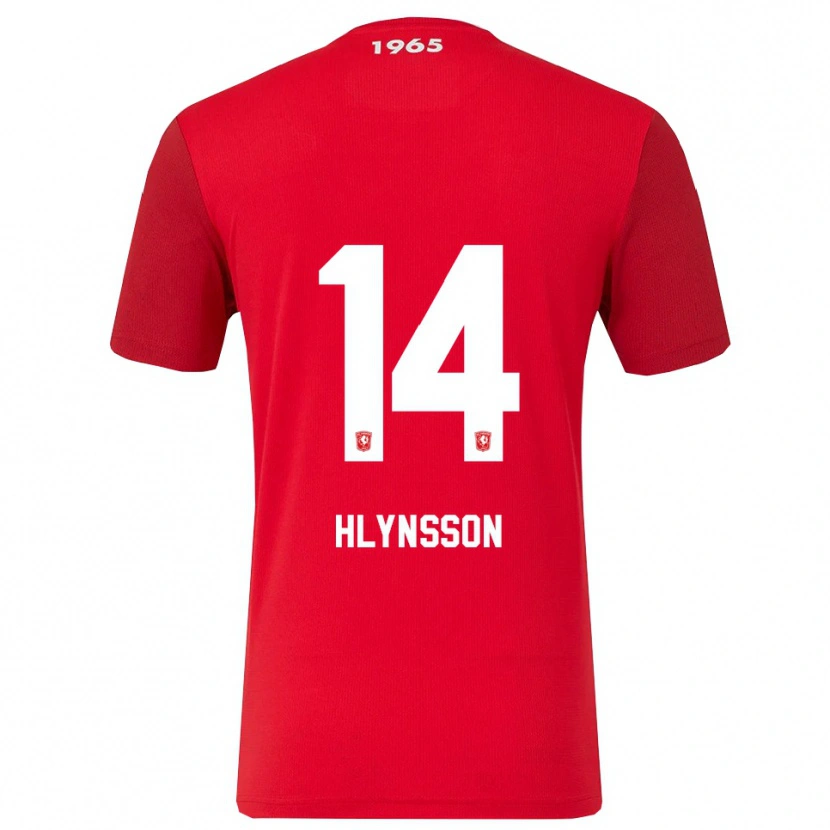 Danxen Mænd Kristian Hlynsson #14 Rød Hvid Hjemmebane Spillertrøjer 2025/26 Trøje T-Shirt