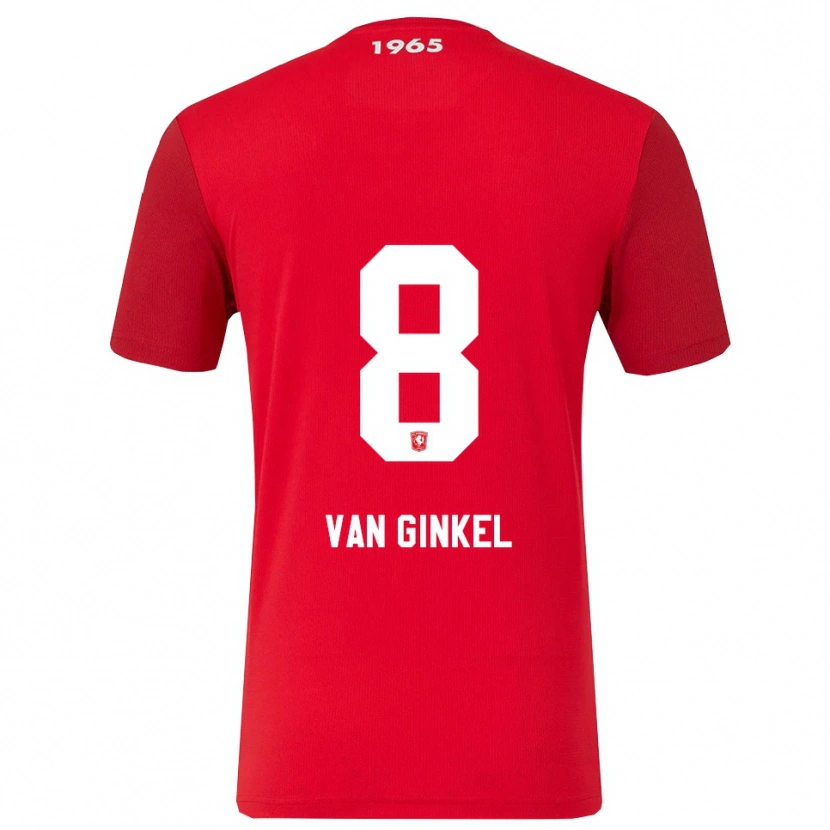 Danxen Mænd Danique Van Ginkel #8 Rød Hvid Hjemmebane Spillertrøjer 2025/26 Trøje T-Shirt