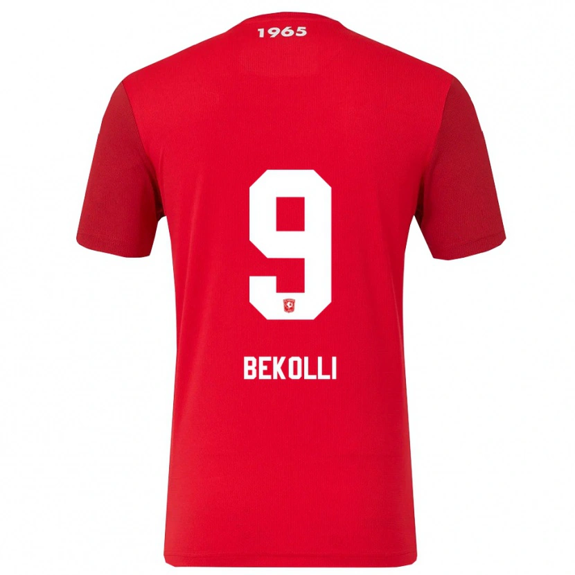Danxen Mænd Leart Bekolli #9 Rød Hvid Hjemmebane Spillertrøjer 2025/26 Trøje T-Shirt