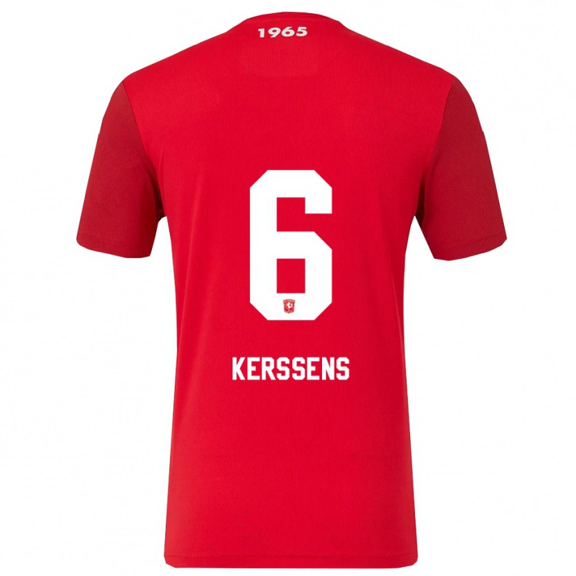 Danxen Mænd Tom Kerssens #6 Rød Hvid Hjemmebane Spillertrøjer 2025/26 Trøje T-Shirt