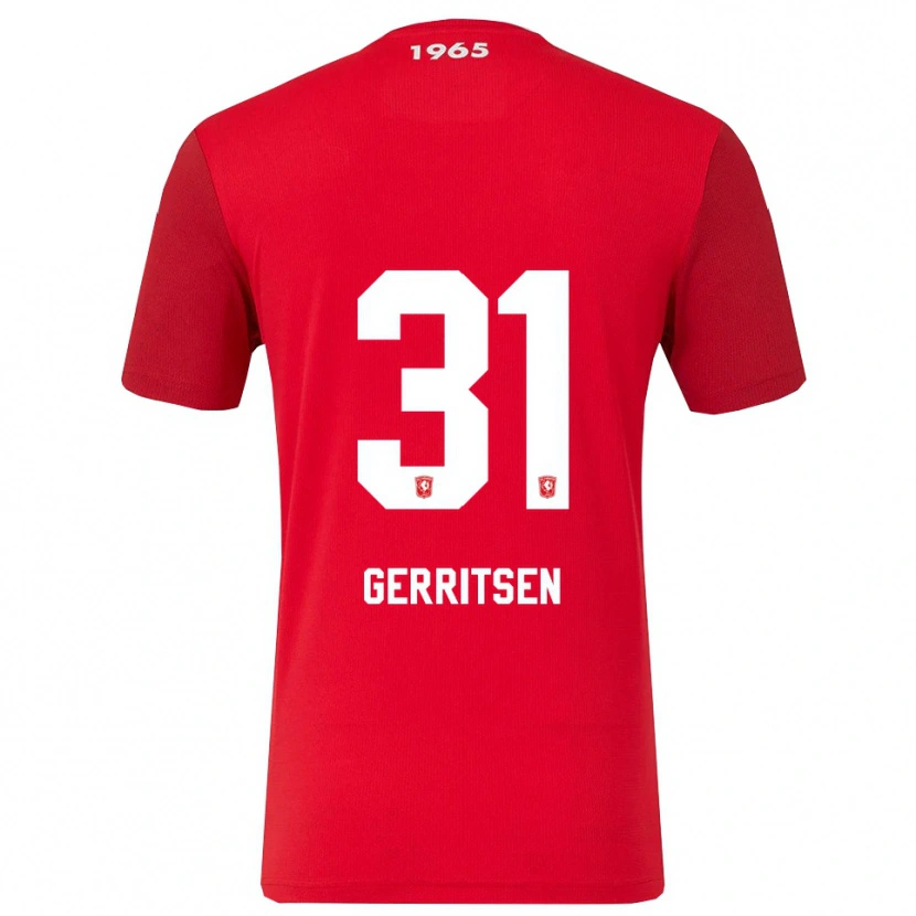 Danxen Mænd Yannick Gerritsen #31 Rød Hvid Hjemmebane Spillertrøjer 2025/26 Trøje T-Shirt