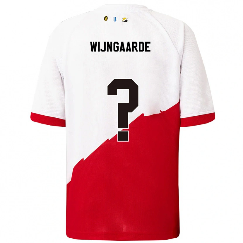 Danxen Mænd Jahrnell Wijngaarde #0 Hvid Rød Hjemmebane Spillertrøjer 2025/26 Trøje T-Shirt