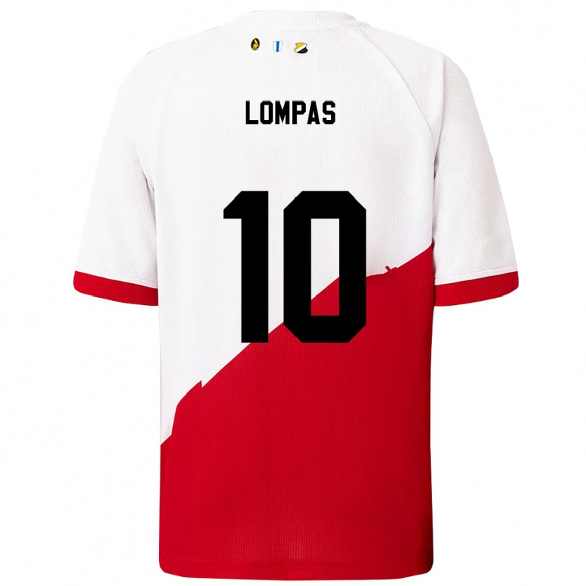 Danxen Mænd Maximos Lompas #10 Hvid Rød Hjemmebane Spillertrøjer 2025/26 Trøje T-Shirt