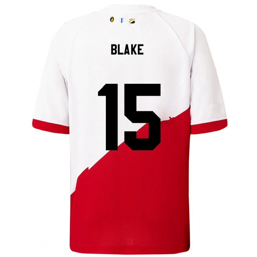 Danxen Mænd Adrian Blake #15 Hvid Rød Hjemmebane Spillertrøjer 2025/26 Trøje T-Shirt
