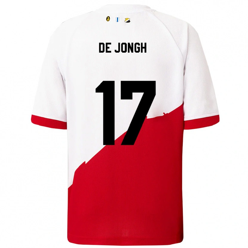 Danxen Mænd Bryan De Jongh #17 Hvid Rød Hjemmebane Spillertrøjer 2025/26 Trøje T-Shirt