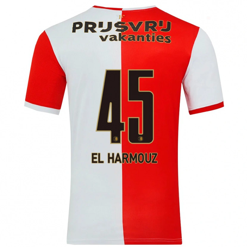 Danxen Mænd Nassim El Harmouz #45 Rød Hvid Hjemmebane Spillertrøjer 2025/26 Trøje T-Shirt