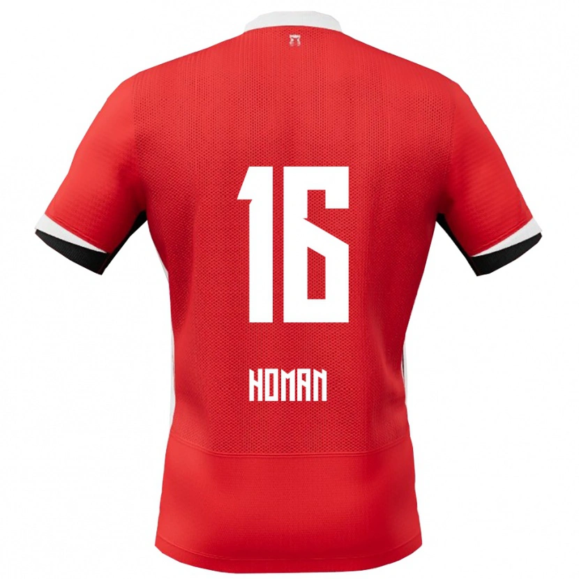 Danxen Mænd Nick Homan #16 Rød Hvid Hjemmebane Spillertrøjer 2025/26 Trøje T-Shirt