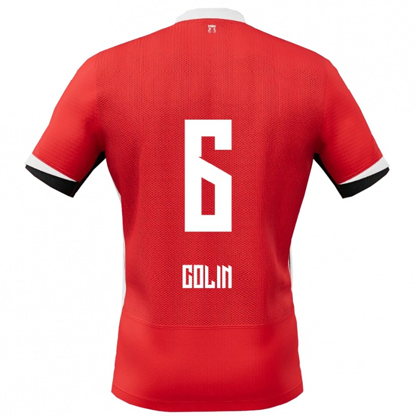 Danxen Mænd Isa Colin #6 Rød Hvid Hjemmebane Spillertrøjer 2025/26 Trøje T-Shirt