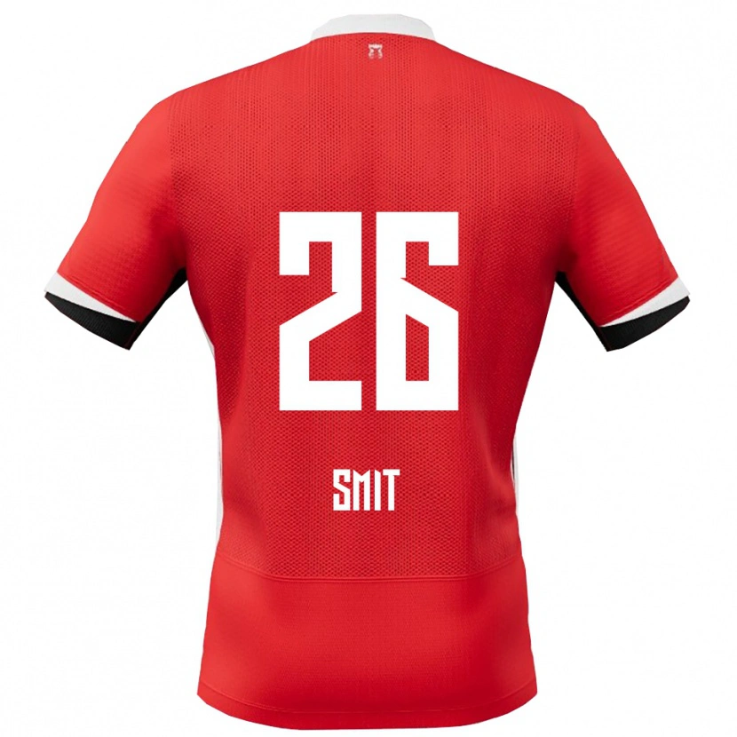 Danxen Mænd Kees Smit #26 Rød Hvid Hjemmebane Spillertrøjer 2025/26 Trøje T-Shirt