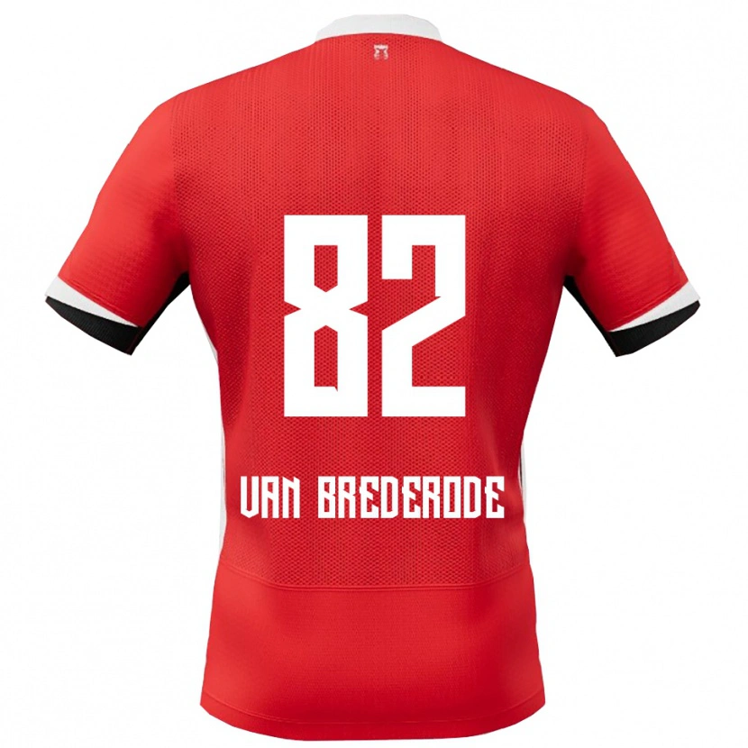 Danxen Mænd Myron Van Brederode #82 Rød Hvid Hjemmebane Spillertrøjer 2025/26 Trøje T-Shirt
