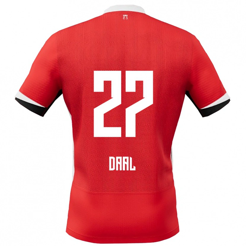Danxen Mænd Ro-Zangelo Daal #27 Rød Hvid Hjemmebane Spillertrøjer 2025/26 Trøje T-Shirt