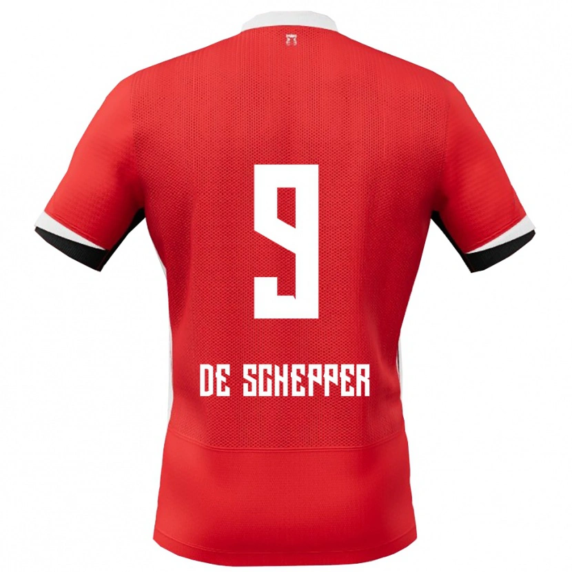 Danxen Mænd Dean Ijssel De Schepper #9 Rød Hvid Hjemmebane Spillertrøjer 2025/26 Trøje T-Shirt