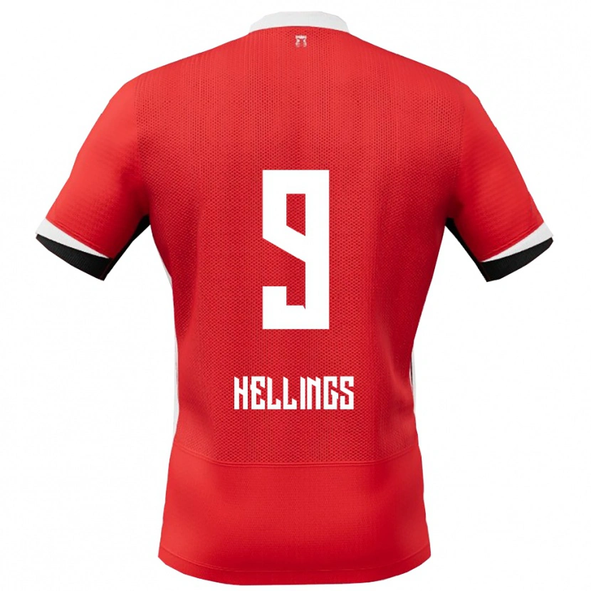 Danxen Mænd Chavarello Hellings #9 Rød Hvid Hjemmebane Spillertrøjer 2025/26 Trøje T-Shirt