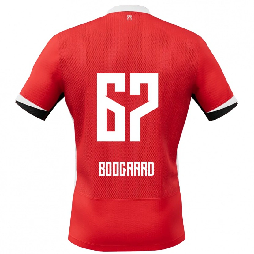 Danxen Mænd Kasper Boogaard #67 Rød Hvid Hjemmebane Spillertrøjer 2025/26 Trøje T-Shirt