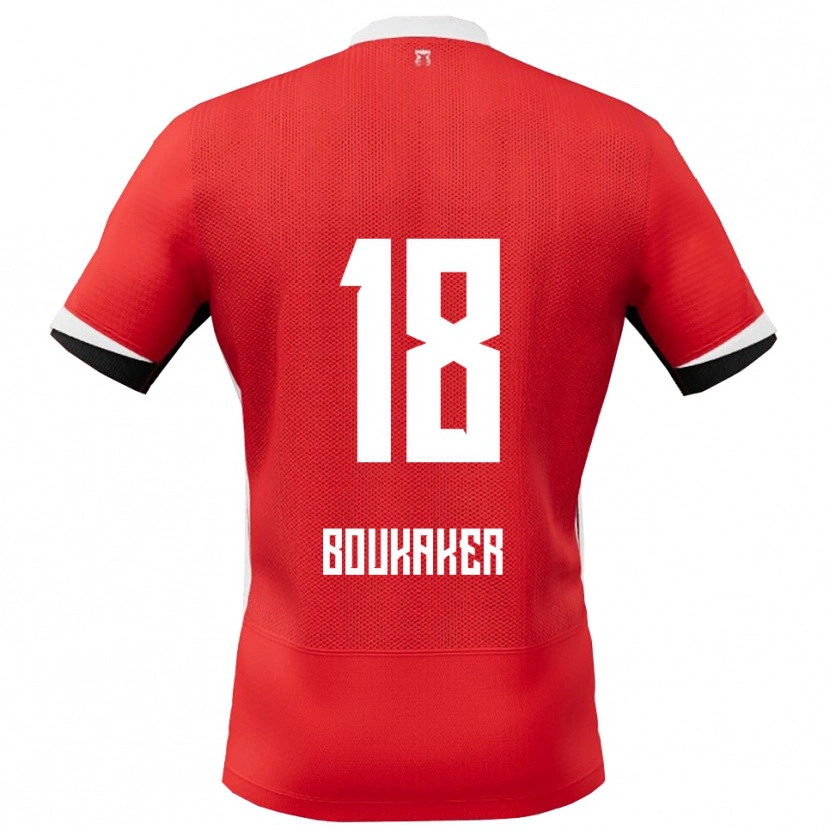 Danxen Mænd Romaissa Boukaker #18 Rød Hvid Hjemmebane Spillertrøjer 2025/26 Trøje T-Shirt