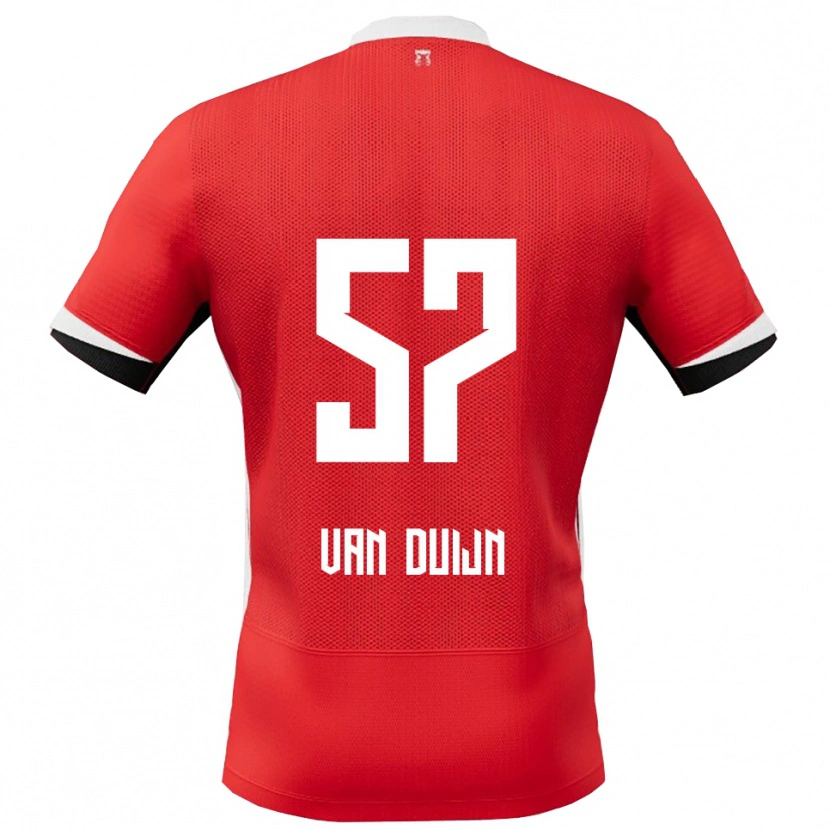 Danxen Mænd Sem Van Duijn #57 Rød Hvid Hjemmebane Spillertrøjer 2025/26 Trøje T-Shirt