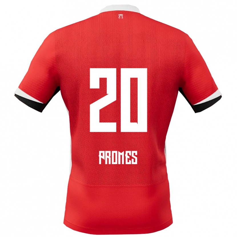 Danxen Mænd Valentino Promes #20 Rød Hvid Hjemmebane Spillertrøjer 2025/26 Trøje T-Shirt