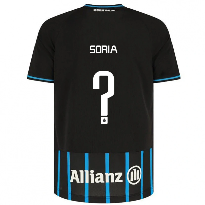 Danxen Mænd Matteo Soria #0 Sort Blå Hjemmebane Spillertrøjer 2025/26 Trøje T-Shirt