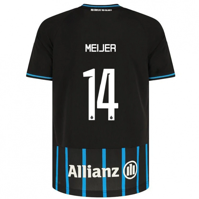 Danxen Mænd Bjorn Meijer #14 Sort Blå Hjemmebane Spillertrøjer 2025/26 Trøje T-Shirt