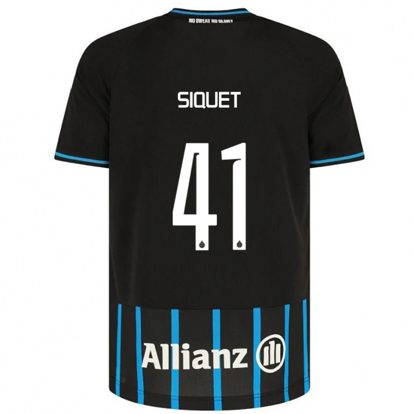 Danxen Mænd Hugo Siquet #41 Sort Blå Hjemmebane Spillertrøjer 2025/26 Trøje T-Shirt