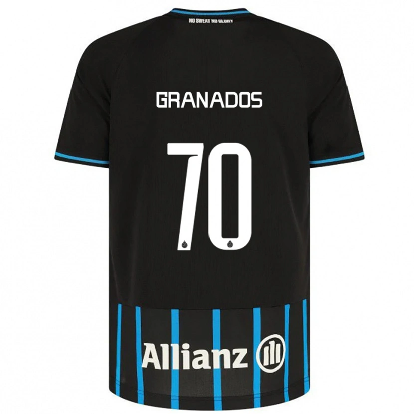 Danxen Mænd Alejandro Granados #70 Sort Blå Hjemmebane Spillertrøjer 2025/26 Trøje T-Shirt
