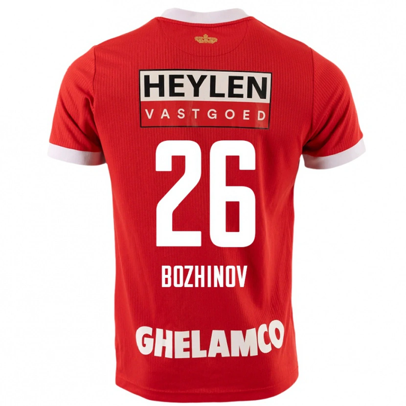 Danxen Mænd Rosen Bozhinov #26 Rød Hvid Hjemmebane Spillertrøjer 2025/26 Trøje T-Shirt