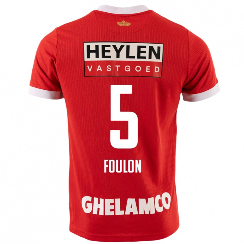Danxen Mænd Daam Foulon #5 Rød Hvid Hjemmebane Spillertrøjer 2025/26 Trøje T-Shirt