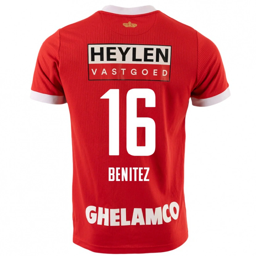 Danxen Mænd Mauricio Benítez #16 Rød Hvid Hjemmebane Spillertrøjer 2025/26 Trøje T-Shirt