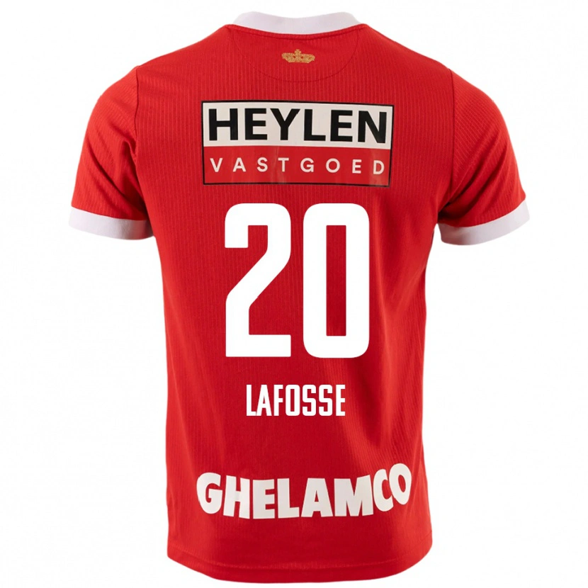 Danxen Mænd Jarne Lafosse #20 Rød Hvid Hjemmebane Spillertrøjer 2025/26 Trøje T-Shirt