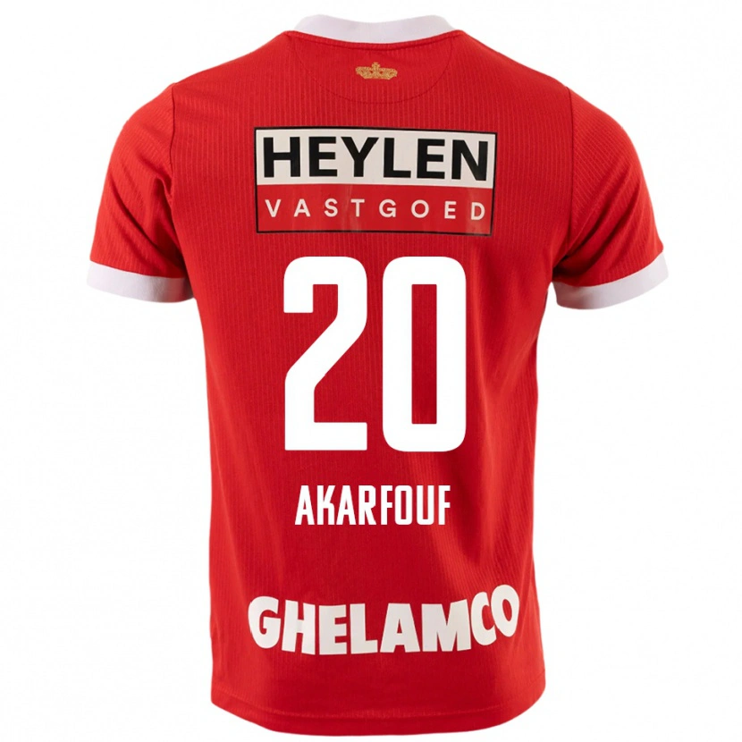 Danxen Mænd Hamza Akarfouf #20 Rød Hvid Hjemmebane Spillertrøjer 2025/26 Trøje T-Shirt