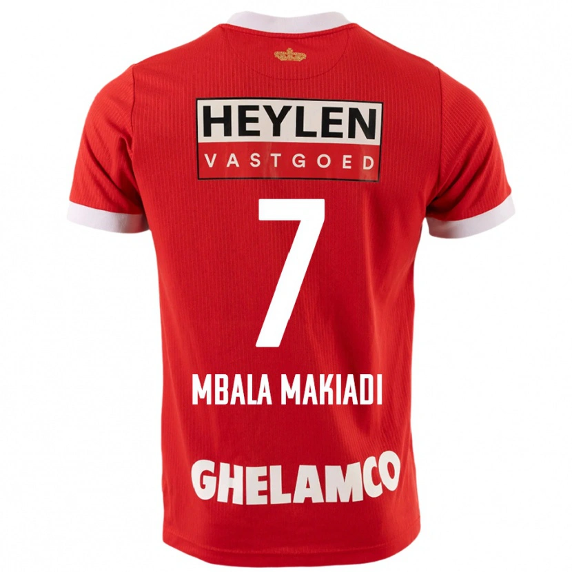 Danxen Mænd Ravi Mbala Makiadi #7 Rød Hvid Hjemmebane Spillertrøjer 2025/26 Trøje T-Shirt
