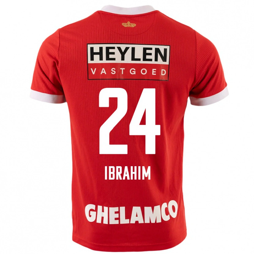 Danxen Mænd Aaron Ibrahim #24 Rød Hvid Hjemmebane Spillertrøjer 2025/26 Trøje T-Shirt