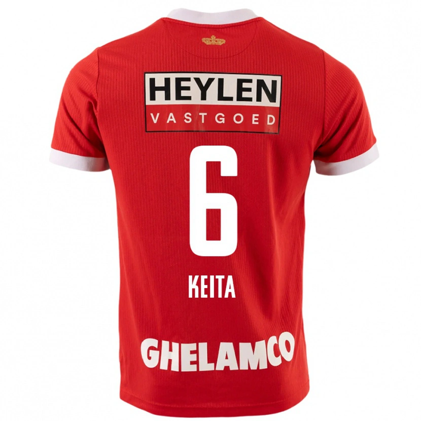 Danxen Mænd Thierno Keita #6 Rød Hvid Hjemmebane Spillertrøjer 2025/26 Trøje T-Shirt