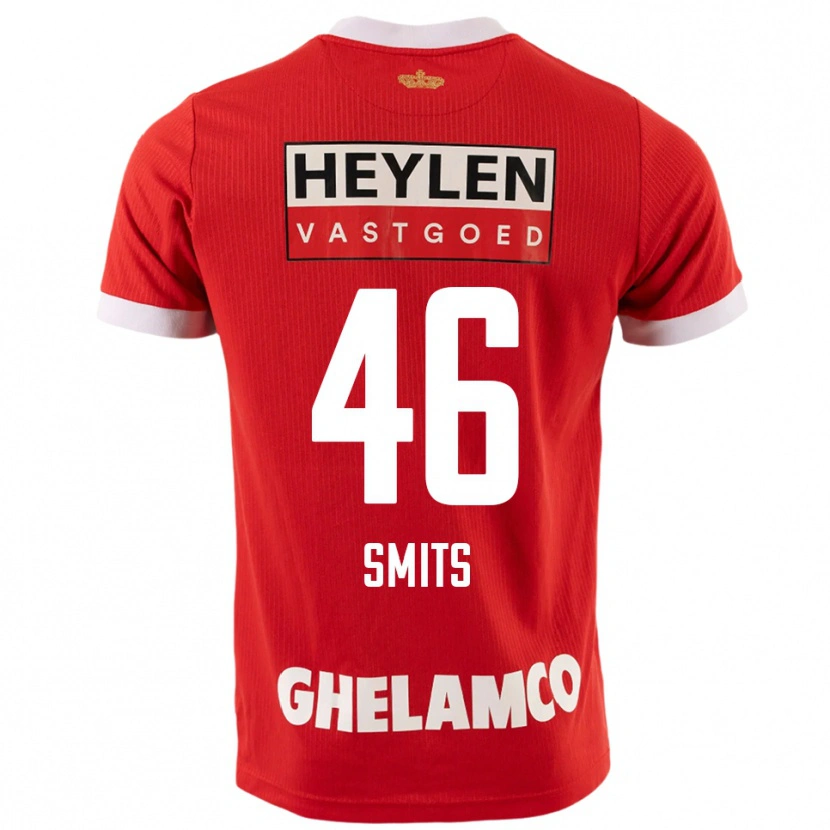 Danxen Mænd Milan Smits #46 Rød Hvid Hjemmebane Spillertrøjer 2025/26 Trøje T-Shirt