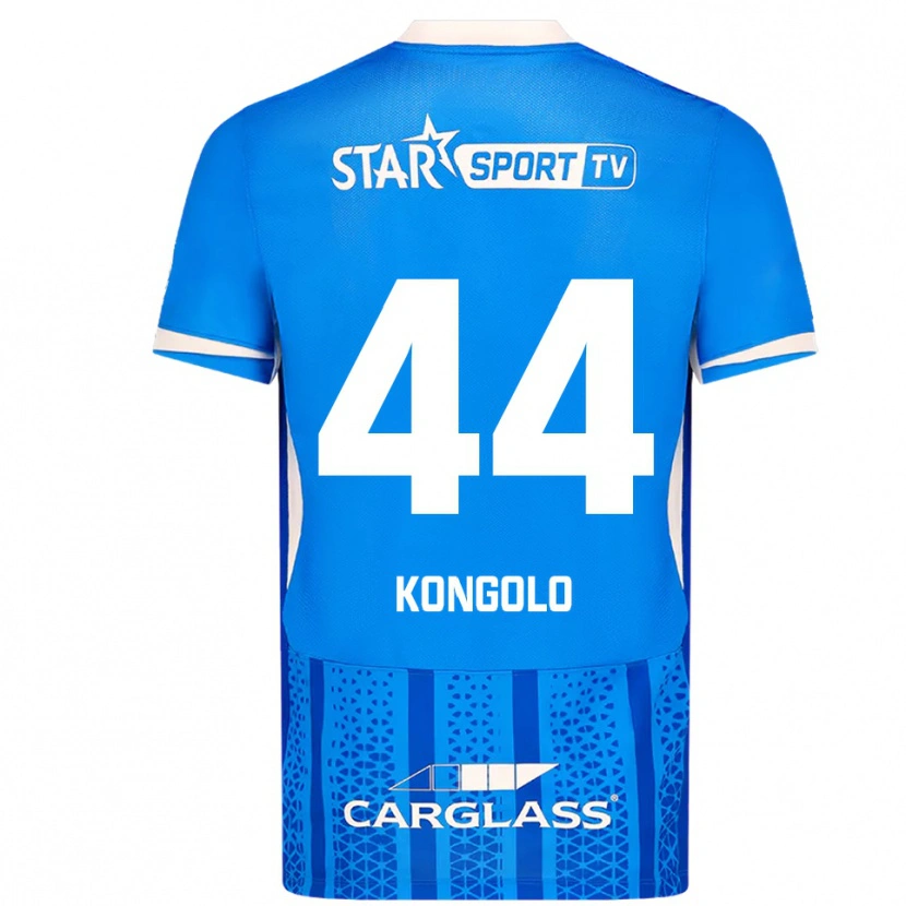 Danxen Mænd Josué Kongolo #44 Blå Hvid Hjemmebane Spillertrøjer 2025/26 Trøje T-Shirt