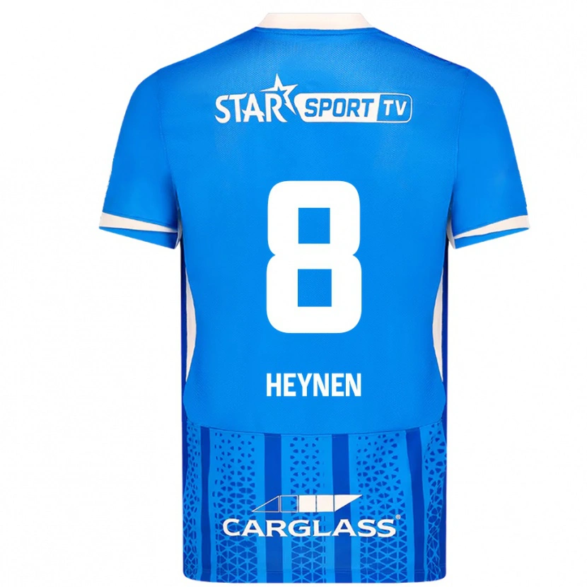 Danxen Mænd Bryan Heynen #8 Blå Hvid Hjemmebane Spillertrøjer 2025/26 Trøje T-Shirt