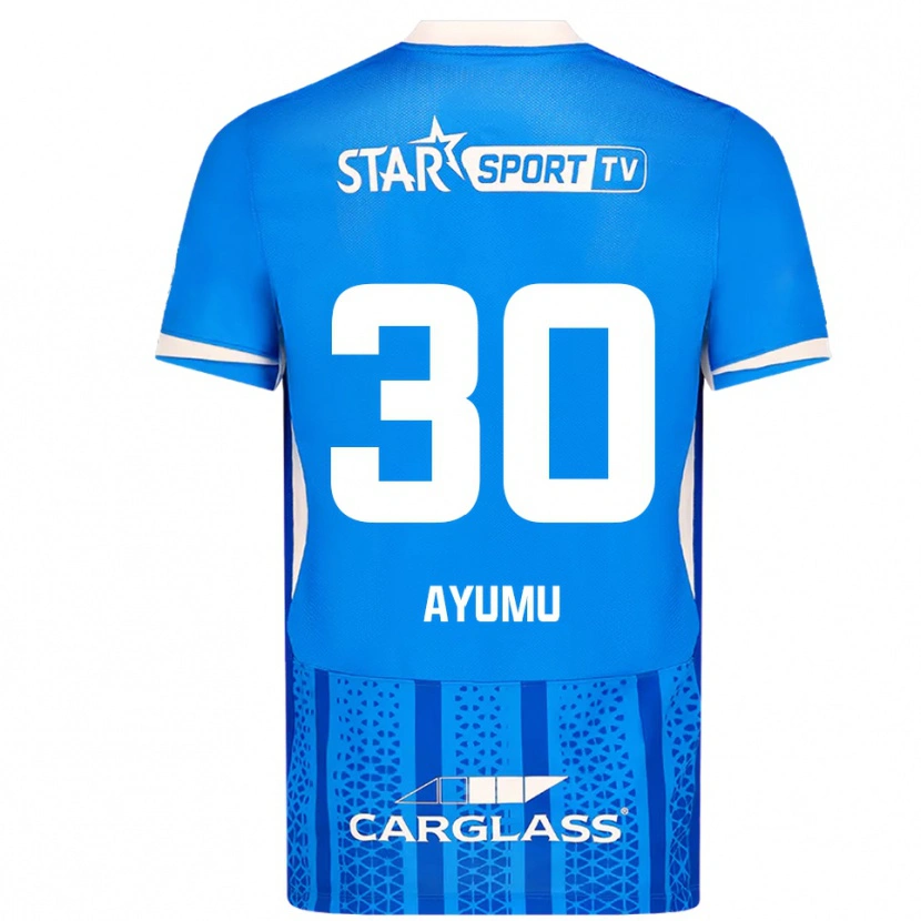Danxen Mænd Ayumu Yokoyama #30 Blå Hvid Hjemmebane Spillertrøjer 2025/26 Trøje T-Shirt