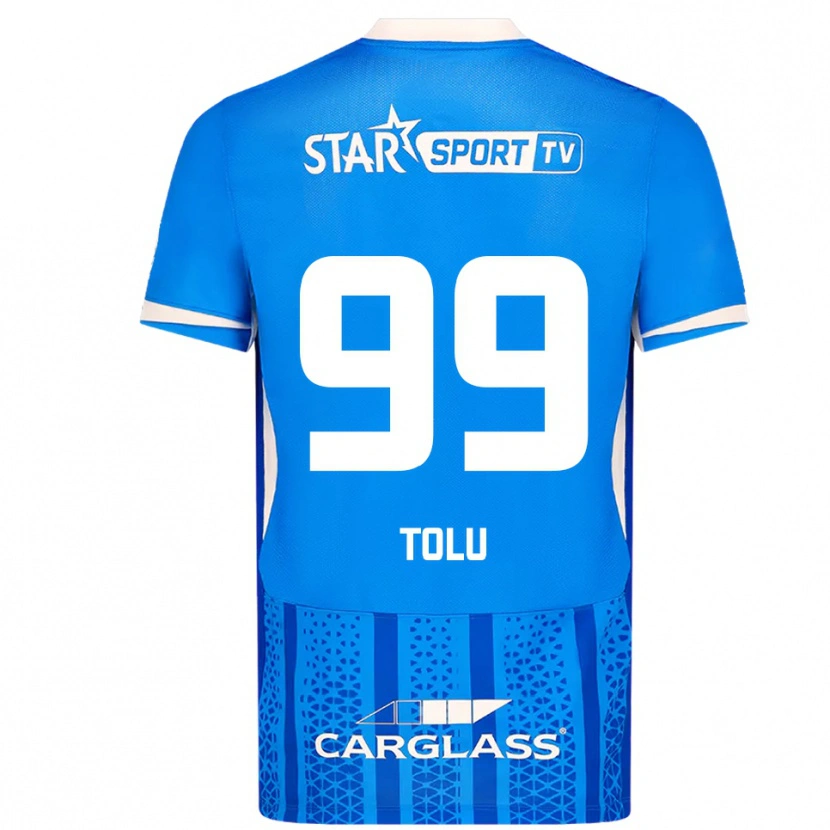 Danxen Mænd Tolu Arokodare #99 Blå Hvid Hjemmebane Spillertrøjer 2025/26 Trøje T-Shirt