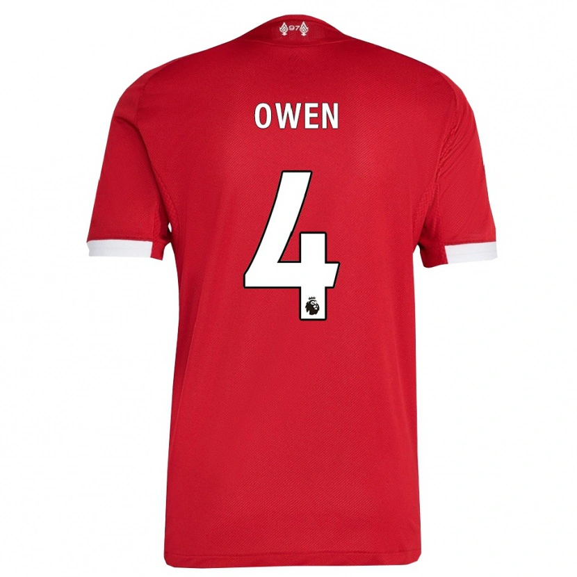 Danxen Mænd Harvey Owen #4 Rød Hvid Hjemmebane Spillertrøjer 2025/26 Trøje T-Shirt