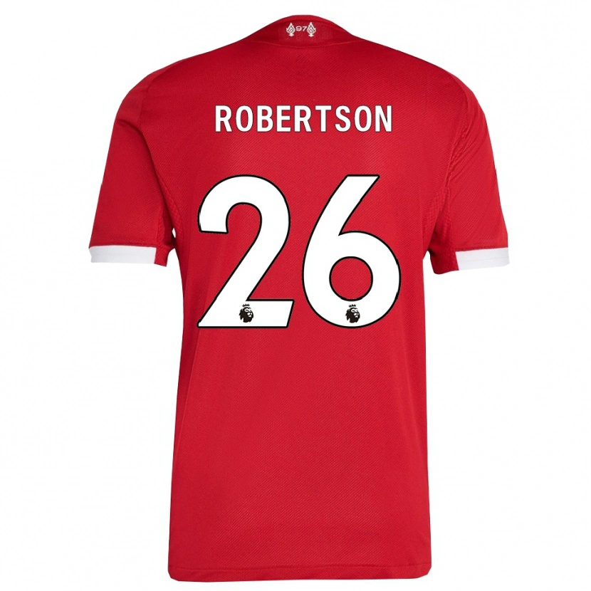 Danxen Mænd Andrew Robertson #26 Rød Hvid Hjemmebane Spillertrøjer 2025/26 Trøje T-Shirt