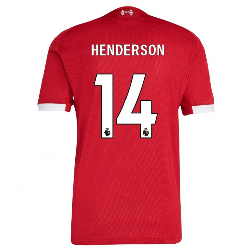 Danxen Mænd Henderson #14 Rød Hvid Hjemmebane Spillertrøjer 2025/26 Trøje T-Shirt