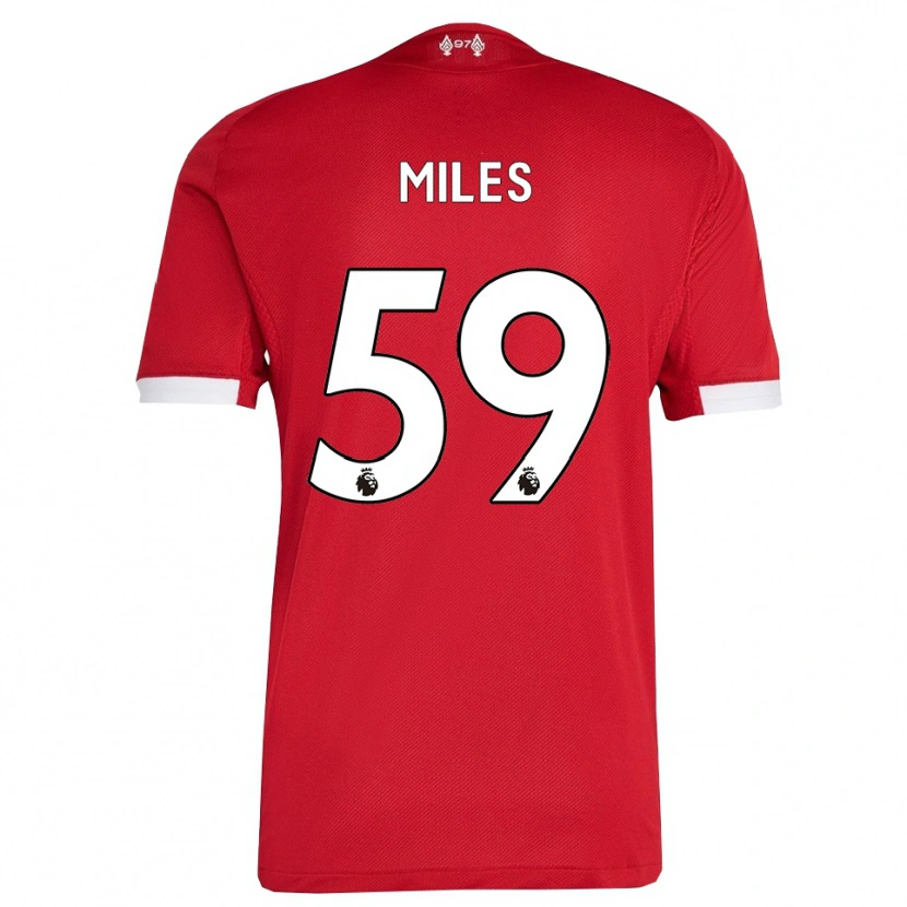 Danxen Mænd Terence Miles #59 Rød Hvid Hjemmebane Spillertrøjer 2025/26 Trøje T-Shirt